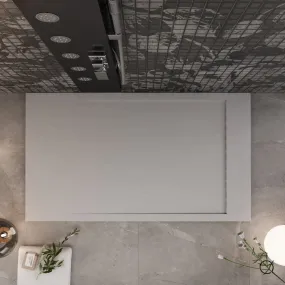 Piatto Doccia Mineralmarmo Griglia Laterale Grigio Chiaro