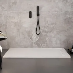 Receveur de douche en marbre minéral White Sun Side Grid