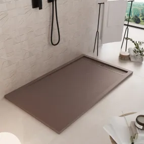 Receveur de douche en marbre minéral Brown Sun Side Grid