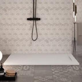 Piatto Doccia Mineralmarmo effetto Pietra Ardesia Bianco Venice