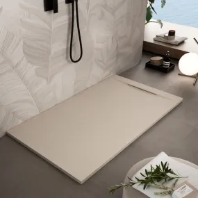 Duschwanne aus Mineralmarmor VENEDIG mit Steineffekt Farbe Creme