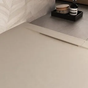 Duschwanne aus Mineralmarmor VENEDIG mit Steineffekt Farbe Creme