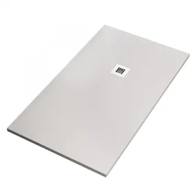Duschwanne aus Mineralmarmor mit Schiefer-Finish und weißem Steineffekt