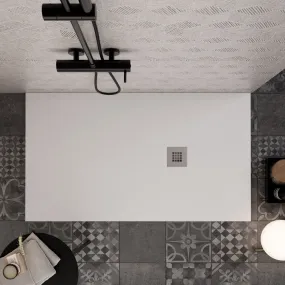 Receveur de douche en marbre minéral effet pierre blanche ardoise