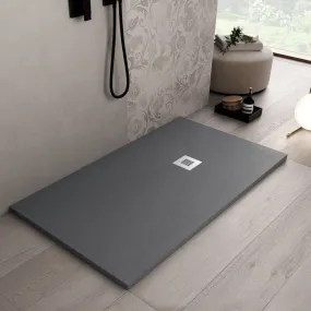 Piatto Doccia Mineralmarmo finitura Ardesia effetto Pietra Antracite Grigio Scuro