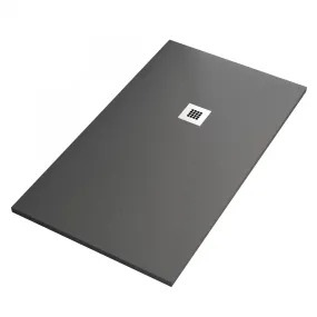 Piatto Doccia Mineralmarmo finitura Ardesia effetto Pietra Antracite Grigio Scuro