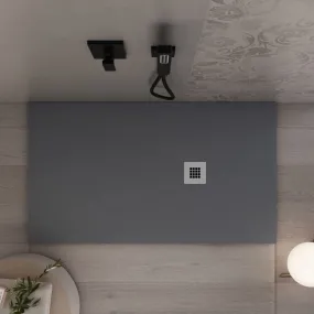 Piatto Doccia Mineralmarmo finitura Ardesia effetto Pietra Antracite Grigio Scuro