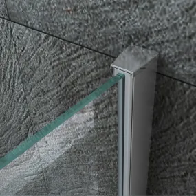 Duschabtrennung 2 Seiten Schiebeöffnung ohne transparente Profile 8mm Höhe H 195cm