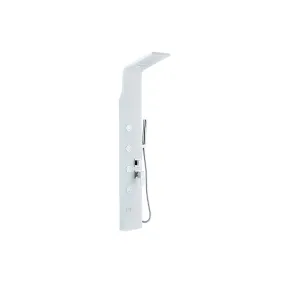 Douche d'hydromassage en acier brossé blanc saphir