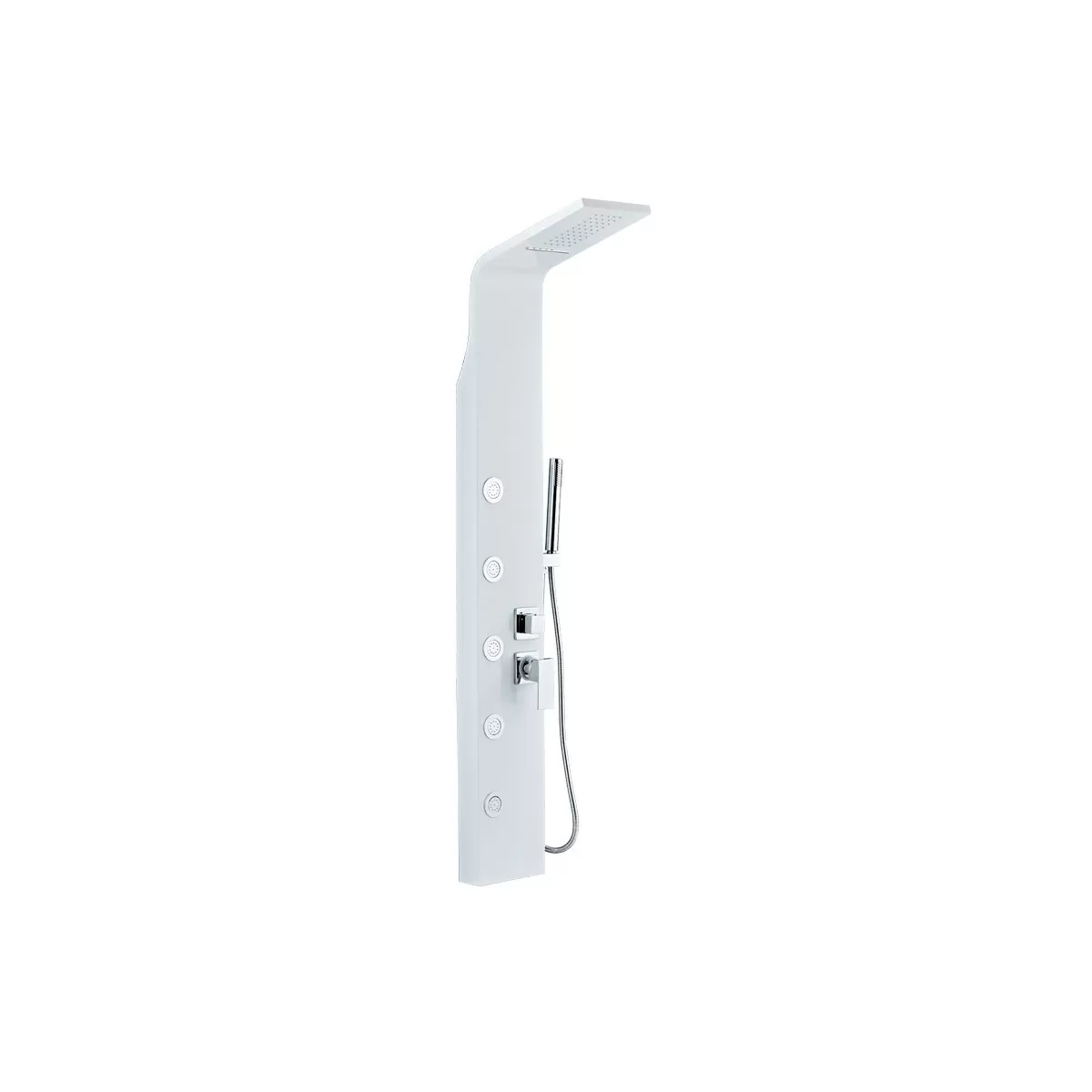 Douche d'hydromassage en acier brossé blanc saphir