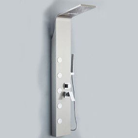 Hydromassage-Duschsäule Zaffiro aus gebürstetem Stahl