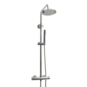 Thermostatische Duschsäule mit rundem 20-cm-Duschkopf und Easy-Handbrause