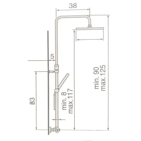 Thermostatische Duschsäule mit rundem 20-cm-Duschkopf und Easy-Handbrause