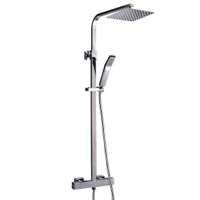 Colonna doccia cromata regolabile in altezza con soffione 20x20cm