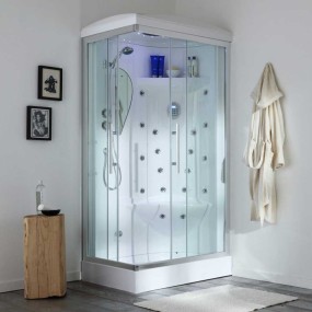 Cabine de douche hydromassante multifonctionnelle et bain turc 110x70 Galassia Plus Droite
