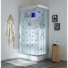 Cabine de douche multifonction avec jacuzzi et bain turc 110x70 Galassia Plus Gauche
