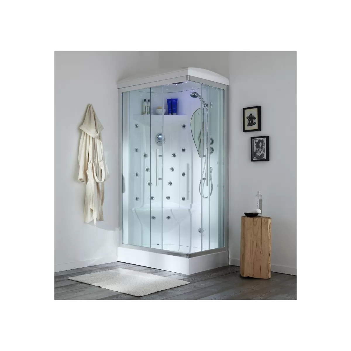Cabine de douche multifonction avec 16 jets d'hydromassage Galassia