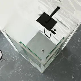 Duschabtrennung 2 Seiten Doppelschiebetür Transparent Antikalk 6mm H195 Xena