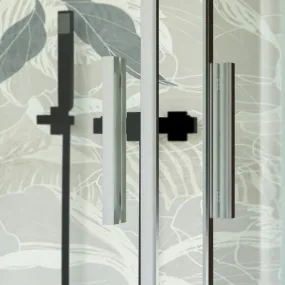 Duschabtrennung 2 Seiten Doppelschiebetür Transparent Antikalk 6mm H195 Xena