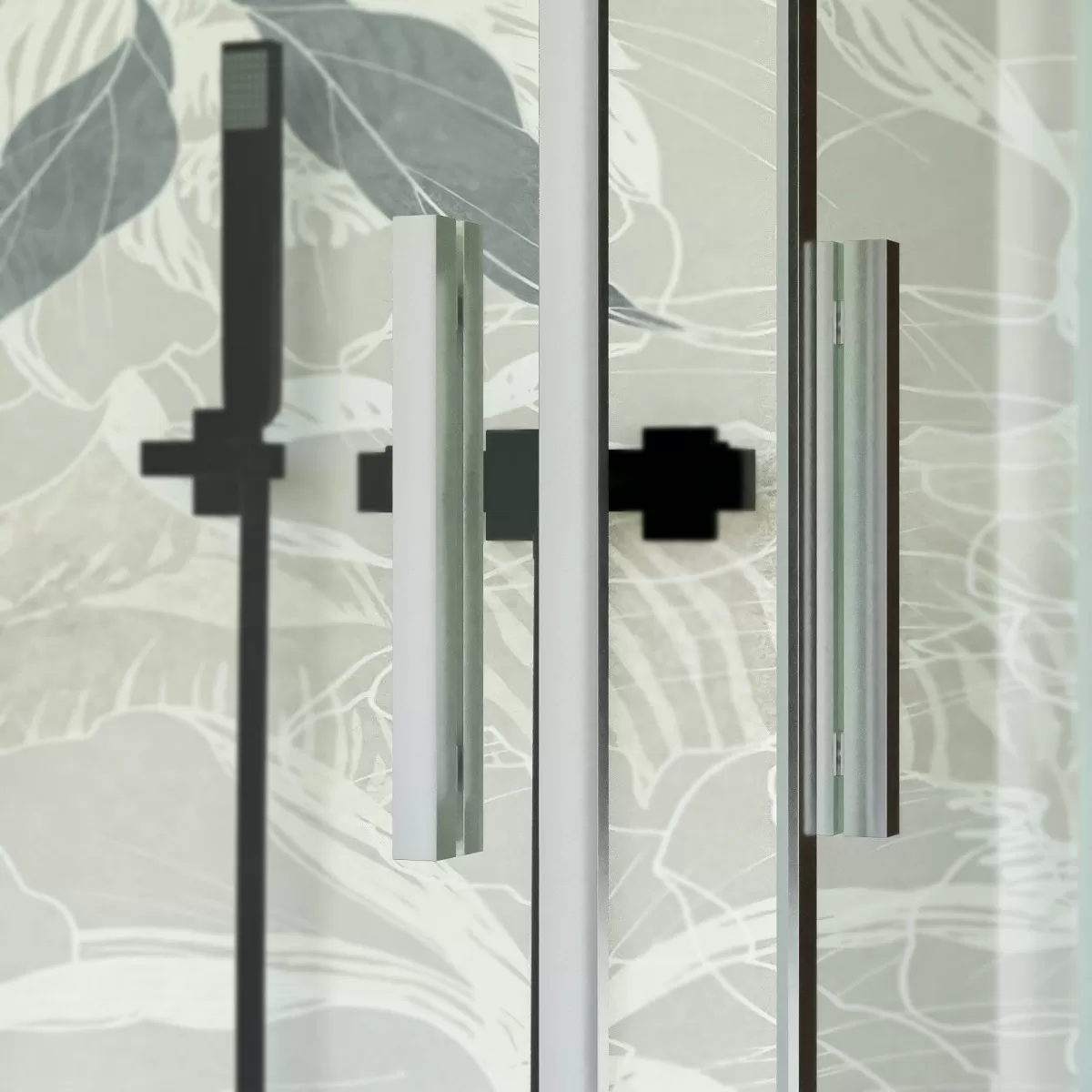 Duschabtrennung 2 Seiten Doppelschiebetür Transparent Antikalk 6mm H195 Xena