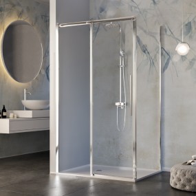 Transparente 8 mm Antikalk-Schiebetür-Duschabtrennung Osiride - modern und elegant für die Einrichtung Ihres Badezimmers