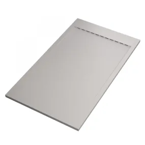Receveur de douche unique en marbre minéral à grille latérale blanche