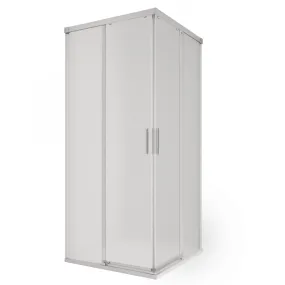 Doppelschiebetür-Duschabtrennung 6 mm Antikalk-Satin-Kristall H195 cm Xena