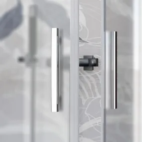 Doppelschiebetür-Duschabtrennung 6 mm Antikalk-Satin-Kristall H195 cm Xena