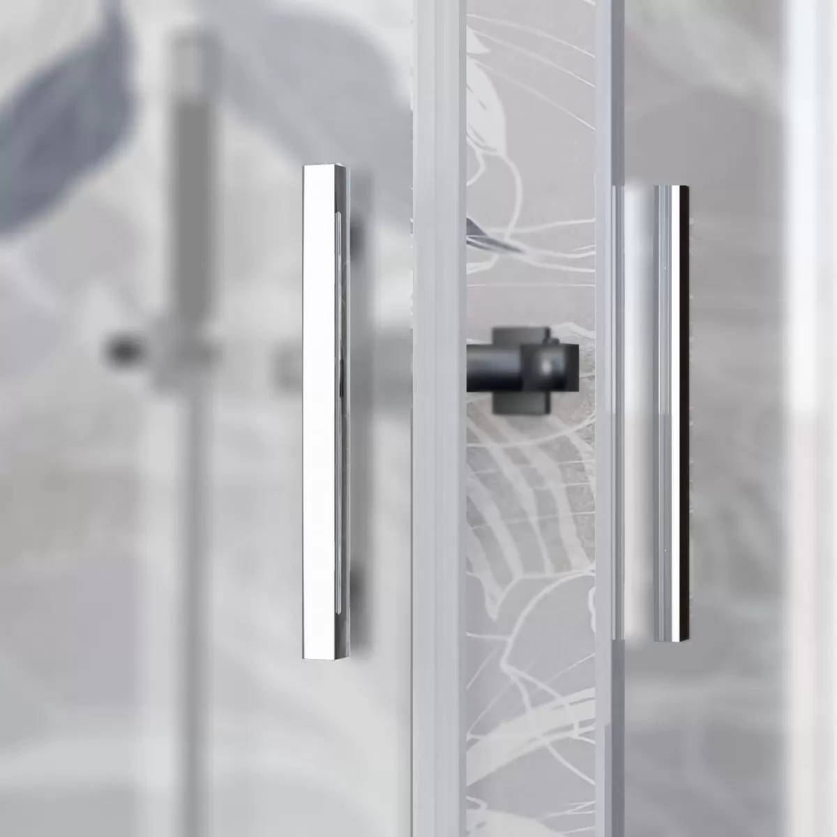 Doppelschiebetür-Duschabtrennung 6 mm Antikalk-Satin-Kristall H195 cm Xena