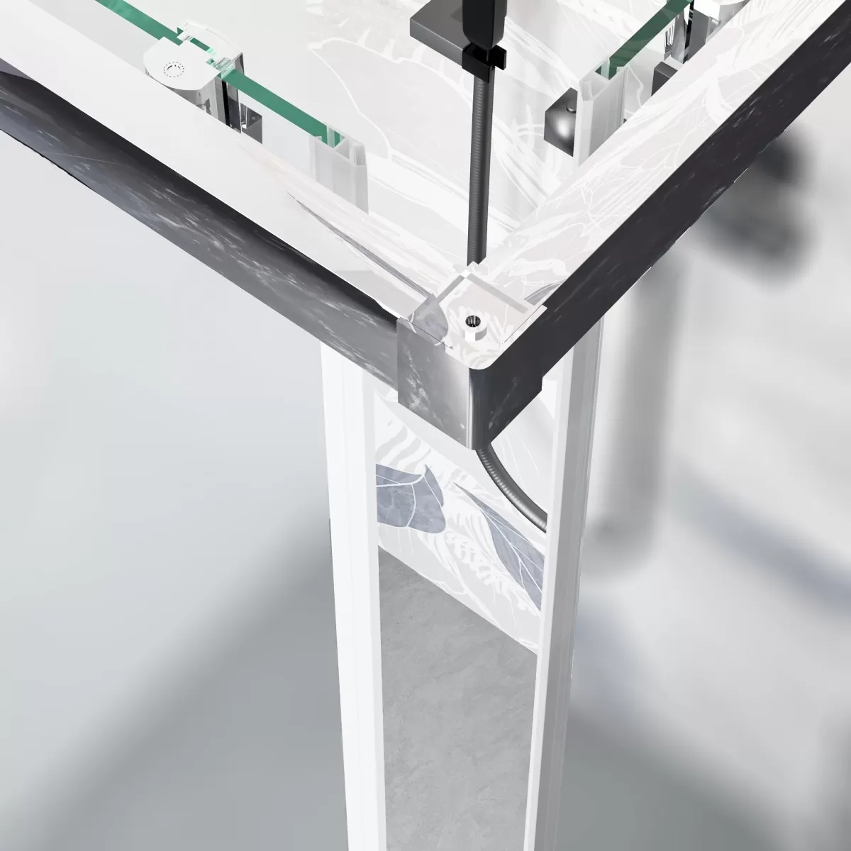Doppelschiebetür-Duschabtrennung 6 mm Antikalk-Satin-Kristall H195 cm Xena