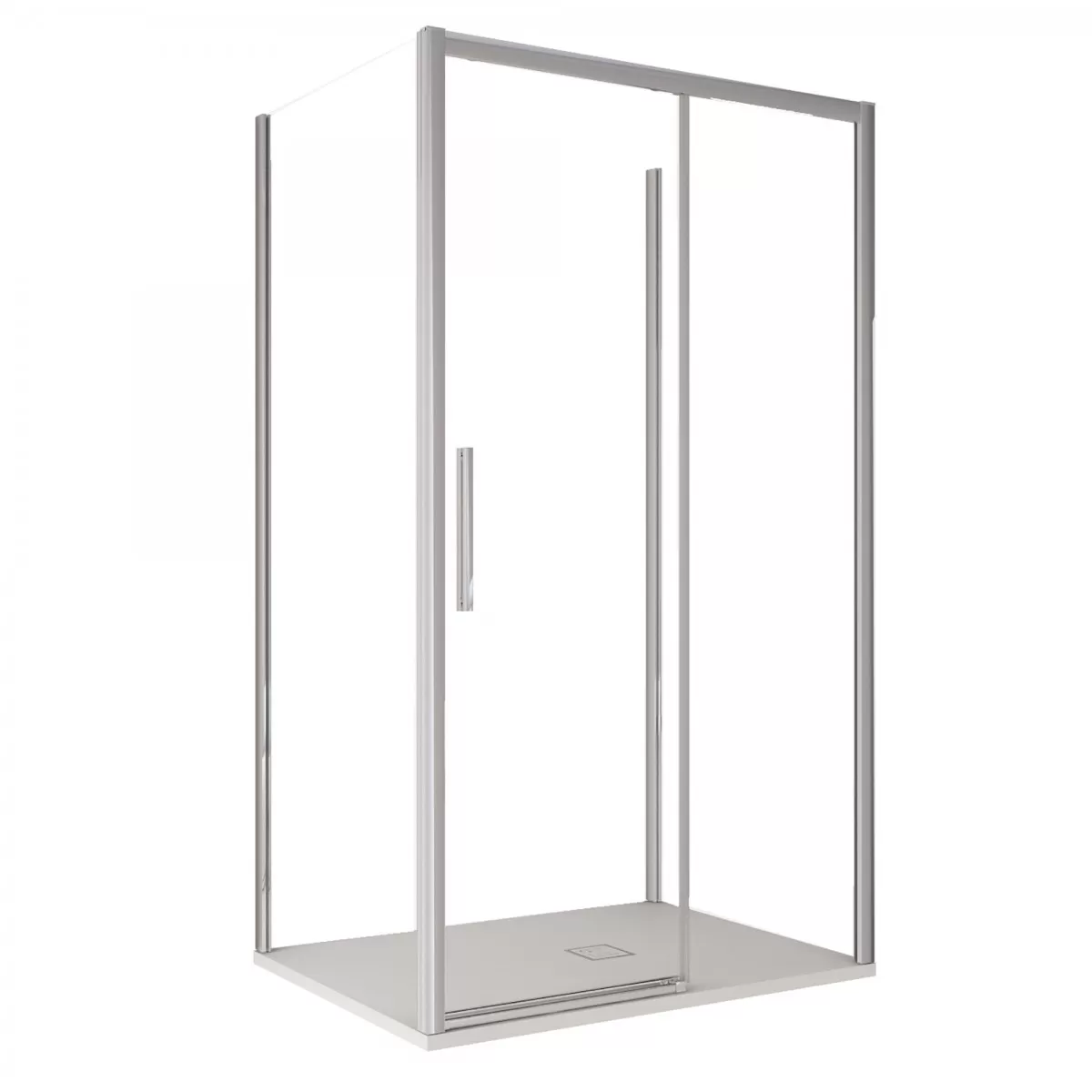 Box doccia tre lati porta scorrevole Lago con cristallo da 6mm anti calcare h195cm