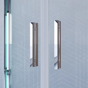 Box doccia Semicircolare doppia porta scorrevole cristallo 6mm trasparente anticalcare Athena