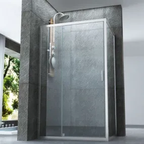 Cabine de douche 2 faces Charnière intérieure et extérieure 6mm H190 transparente