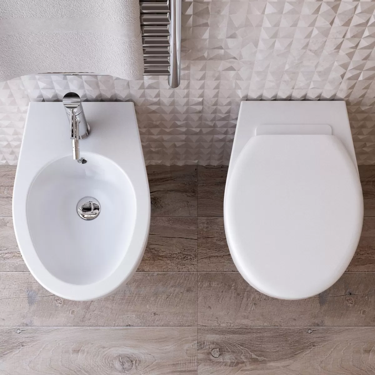 Sanitaires suspendus en couverture céramique avec toilette à friction