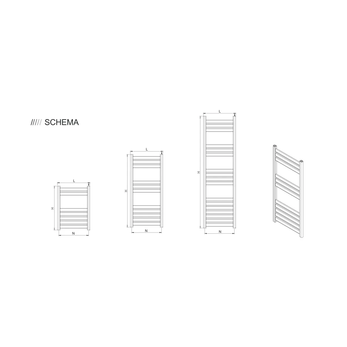 Termoarredo Design ABELIA Bianco
