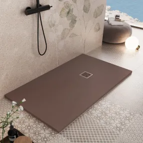 Receveur de douche en marbre minéral marron modèle Roma