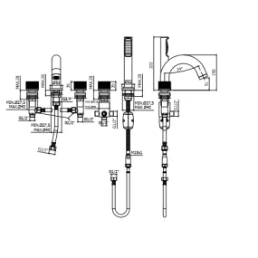 Batteriemontierter Wannenmischer mit Umsteller und Jo Handbrause von Paffoni