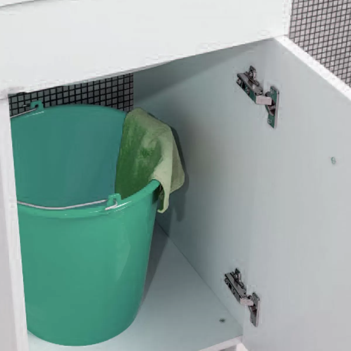 Mobile lavanderia bianco opaco 50x45 con lavabo in ABS