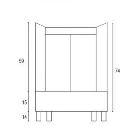 Mobile lavanderia bianco opaco 80x50 con lavabo in ABS