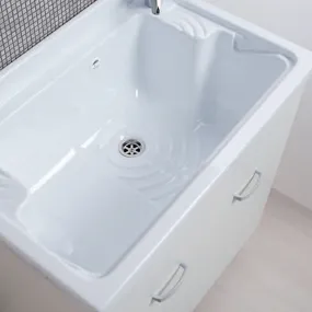 Mobile lavanderia bianco opaco 80x50 con lavabo in ABS