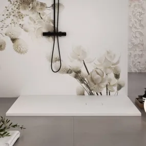Receveur de douche en marbre minéral antidérapant effet pierre blanche DUBAI