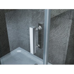 Cabine de douche 2 côtés avec ouverture livre transparente 8mm H195 Flex