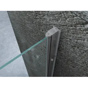 Duschabtrennung 2 Seiten mit transparenter Buchöffnung 8mm H195 Flex