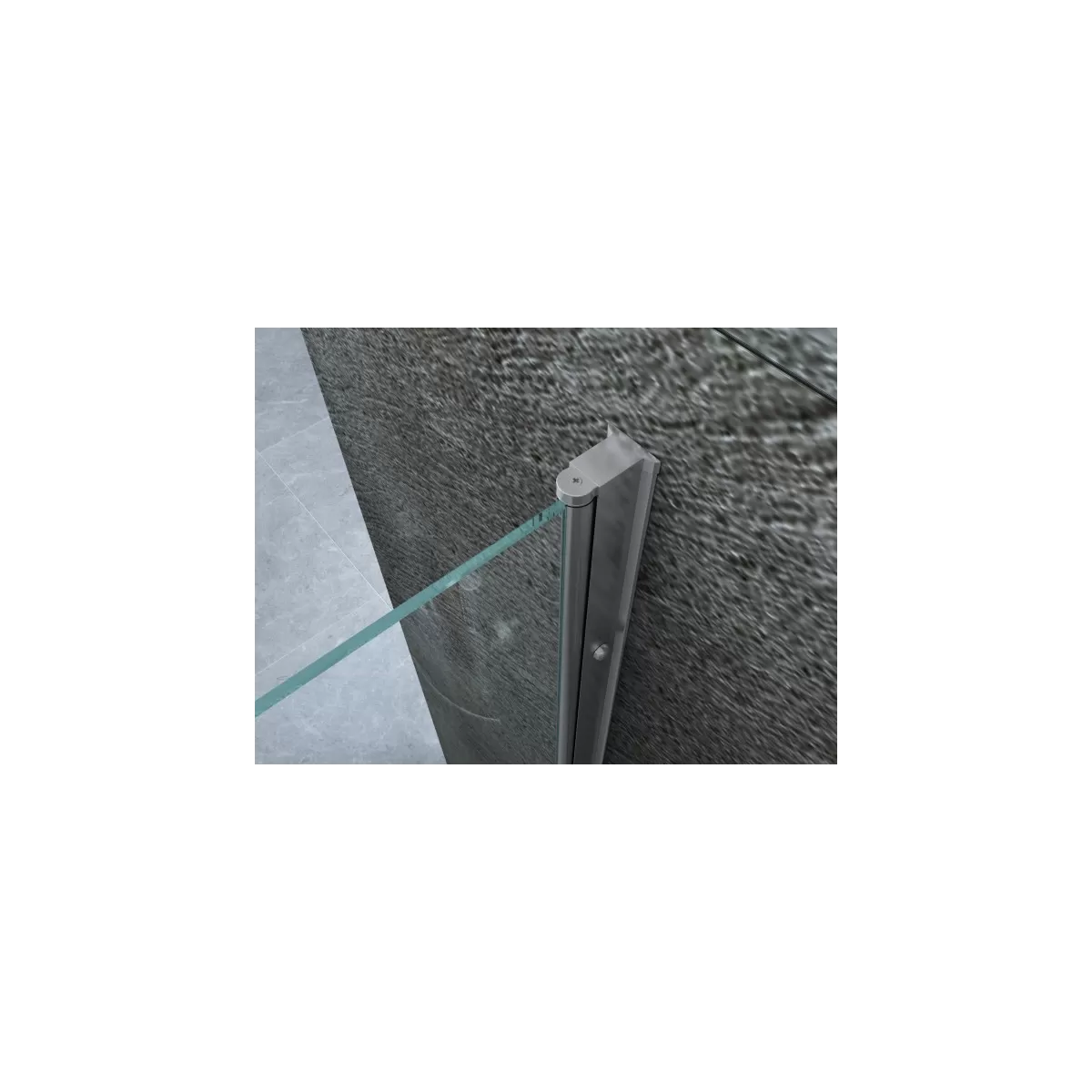 Duschabtrennung 2 Seiten mit transparenter Buchöffnung 8mm H195 Flex