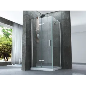 Duschabtrennung 2 Seiten mit transparenter Buchöffnung 8mm H195 Flex