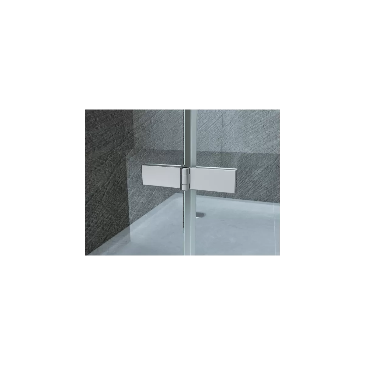 Duschabtrennung 2 Seiten mit transparenter Buchöffnung 8mm H195 Flex