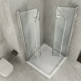 Cabine de douche double porte pliante Duo Flex Crystal 8mm transparent