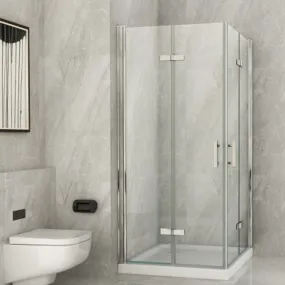 Cabine de douche double porte pliante Duo Flex Crystal 8mm transparent