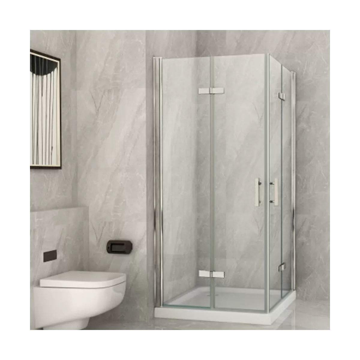 Box Doccia doppia Porta a Libro Duo Flex Cristallo 8mm trasparente