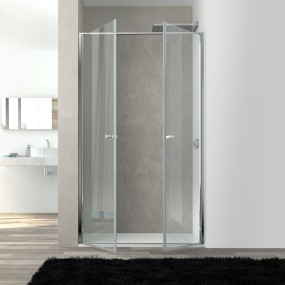 Porte de douche carré en verre trempé transparent 6mm WEST